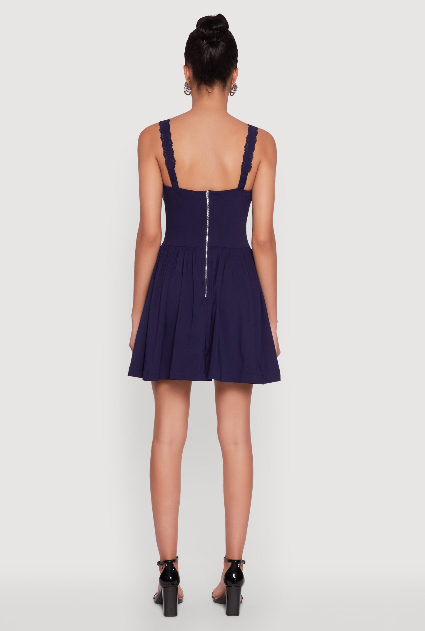 Iris Lace Trim Bustier Skater Dress