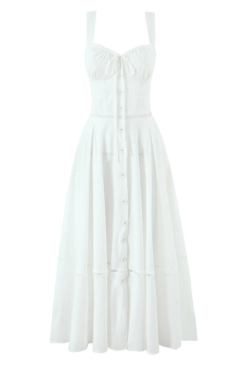 Light Blue Check Pattern A-line Dress