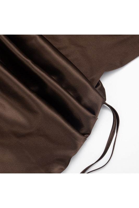 Brown Sweetheart Draped Short Dress