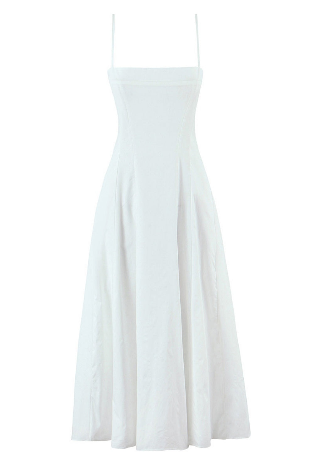 Blue Spaghetti Strap Long Summer A-line Dress