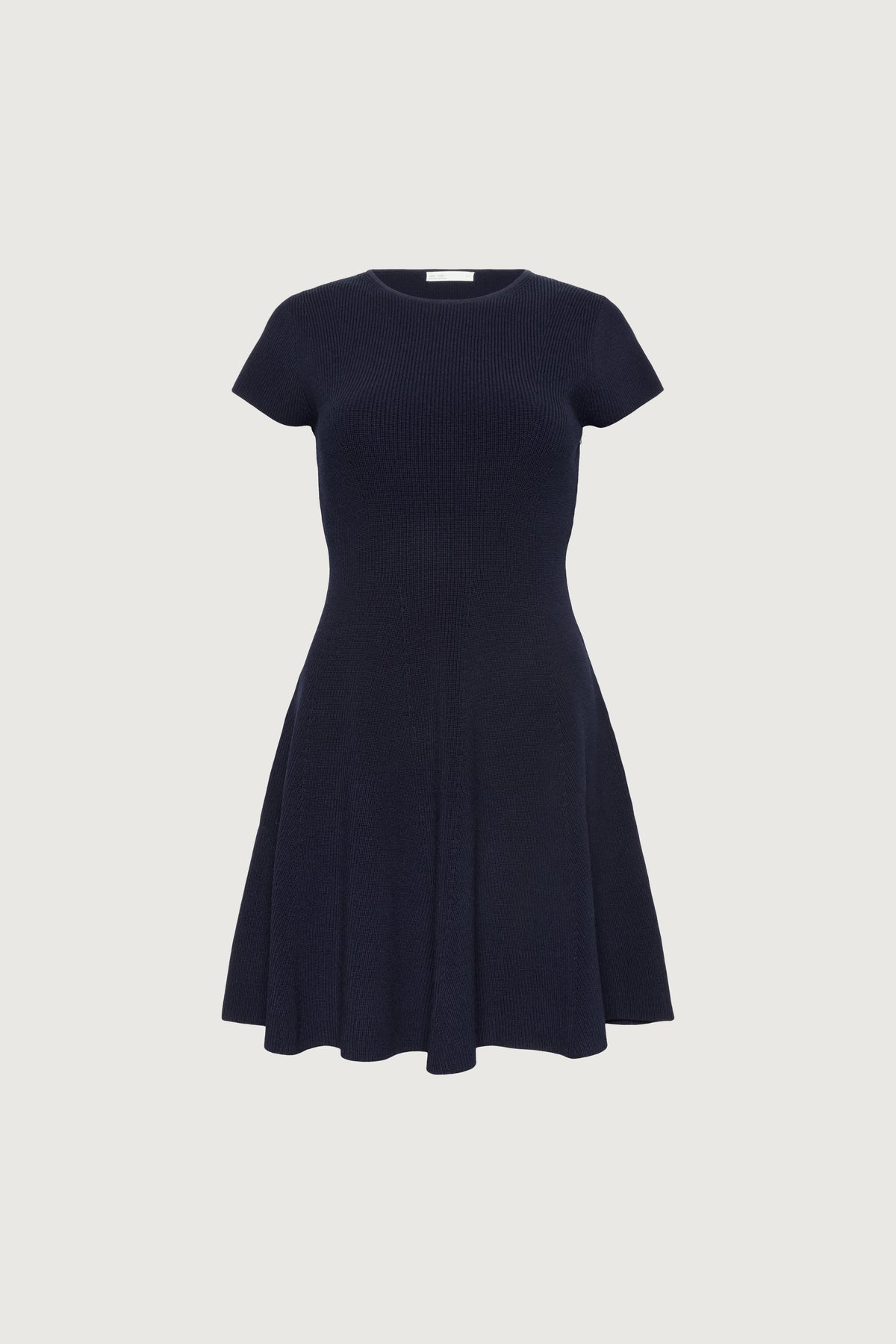 RIBBED FIT AND FLARE MINI DRESS
