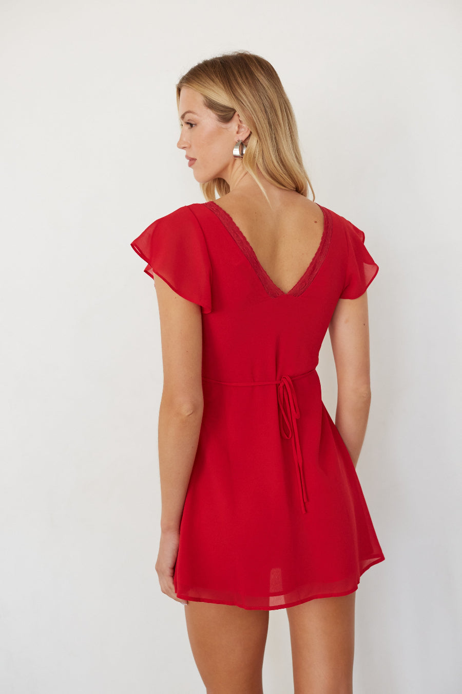 Lisa Lace Trim Mini Dress