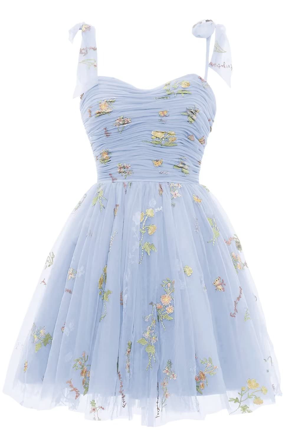 Lavender A-line Floral Short Princess Dress