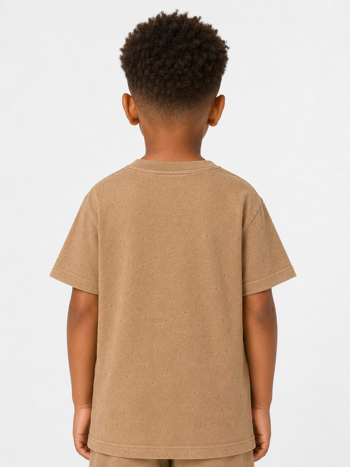 Black Label Kids 'Bling' T-Shirt in dye cream color featuring a casual kids' tee with stylish design and comfortable fit.