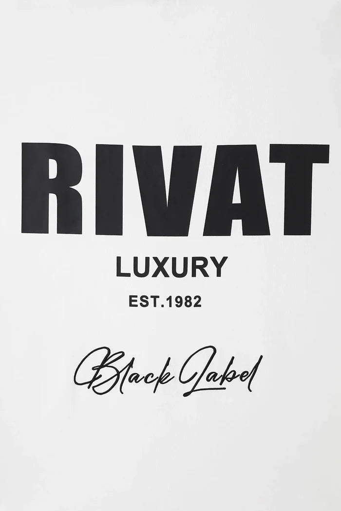 Black Label 'Private' T-shirt in white, showing the front view with the logo design on a casual cotton tee.