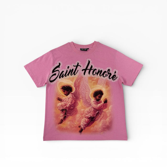 Pink Concept LA 'Honore' T-Shirt displayed flat, featuring a casual fit and soft fabric for everyday wear.