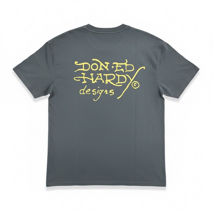 Ed Hardy Wing Cross T-Shirt in Sunfade Grey, casual men's tee featuring graphic design and brand logo on front.