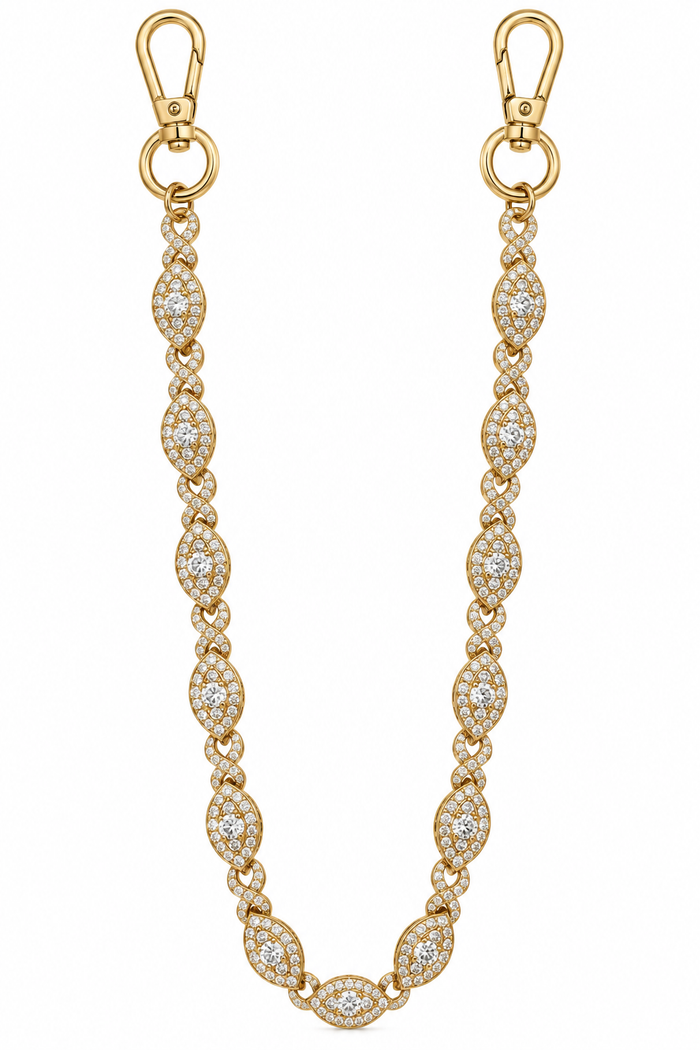 Jewelry Essentials 'Rhinestone Eyes' Pocket Chain (Gold)