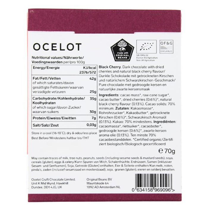 Ocelot Chocolate Black Cherry 70g