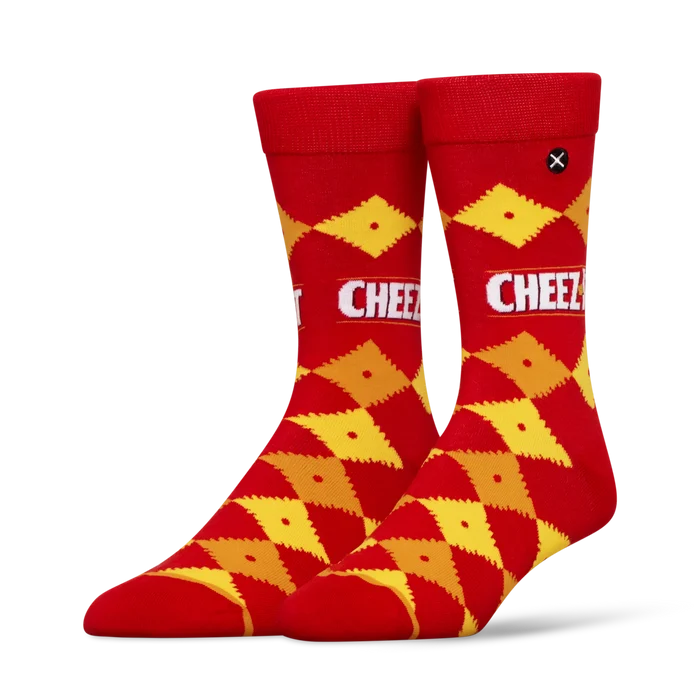 ODD SOX Cheez-It socks 2-pack featuring colorful cheese cracker patterns on soft, comfortable socks for casual wear.