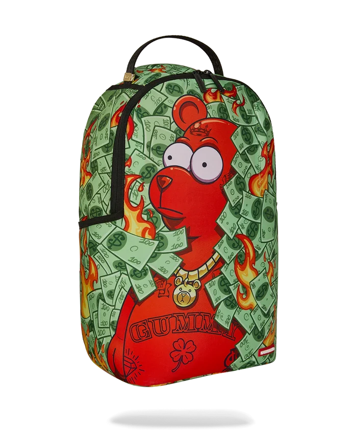 Sprayground Diablo Money Bush backpack featuring bold graphic design and adjustable straps, made from durable accessories material.