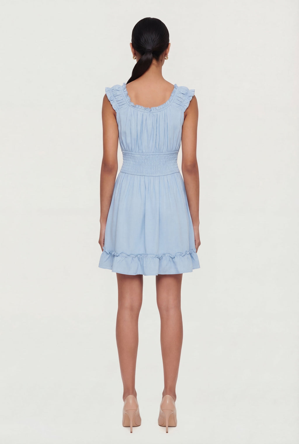 Square Neck Smocked Waist Peasant Dress
