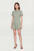 Poplin Short Sleeve Skater Shirt Dress