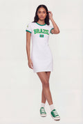 Brazil Graphic Short Sleeve Mini T-Shirt Dress