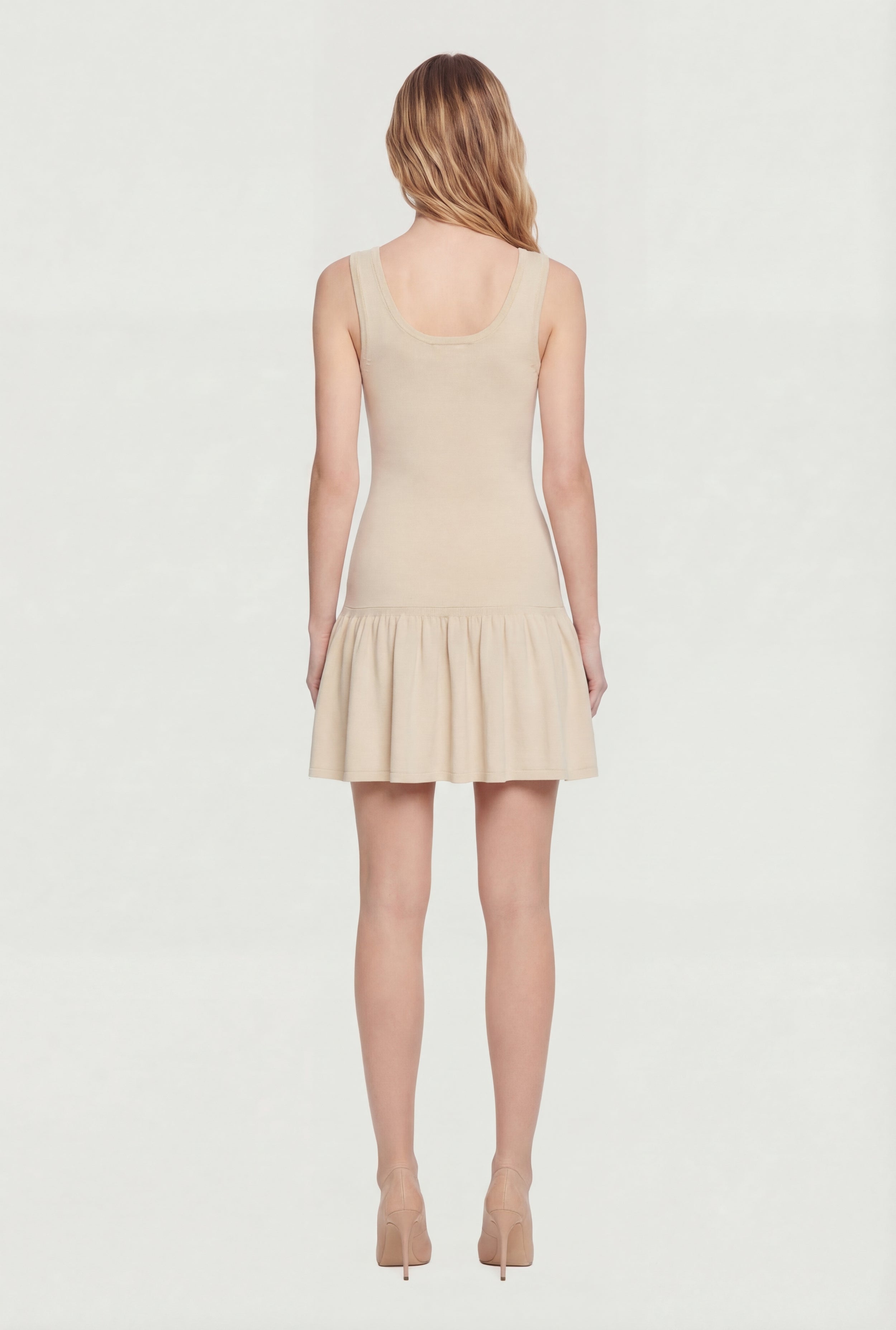Cable Knit Scoop Neck Mini Skater Dress