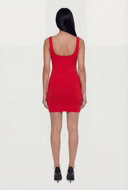 Double Layered Square Neck Mini Dress