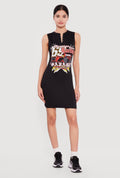 Safety Pin Racing Graphic Notch Neck T-Shirt Dress