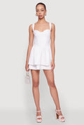 Floral Eyelet Tiered Bustier Skater Dress