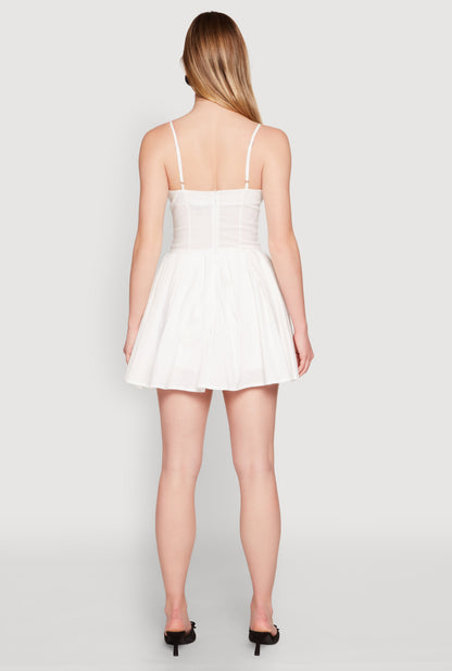 Lace Up Bustier Skater Dress