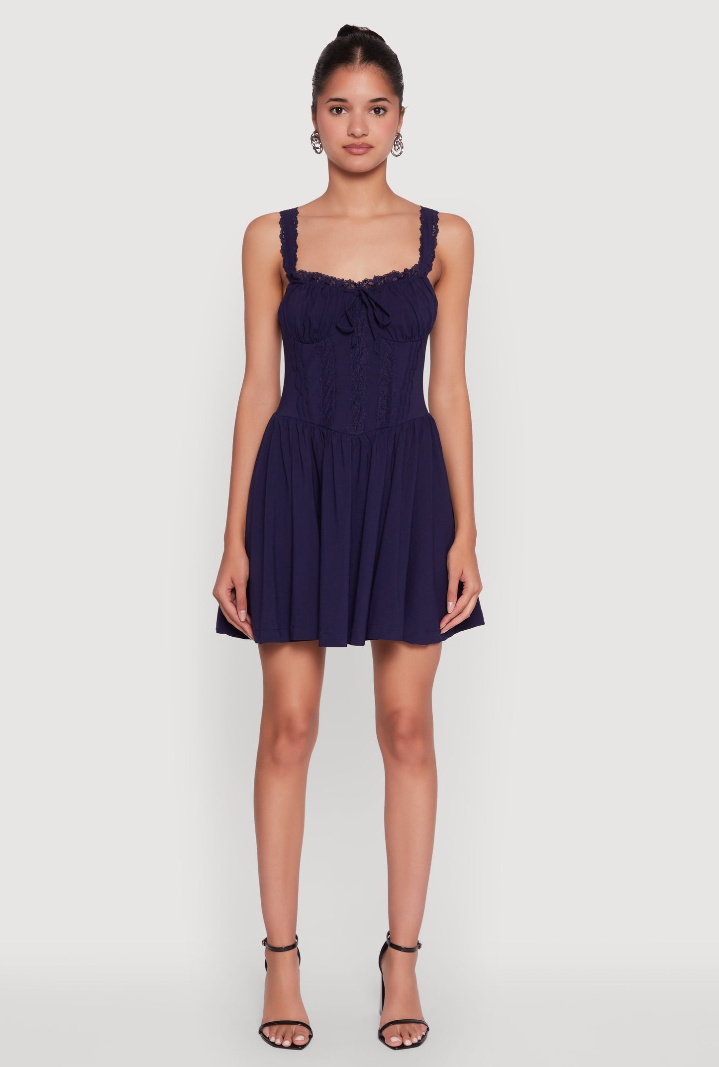 Iris Lace Trim Bustier Skater Dress