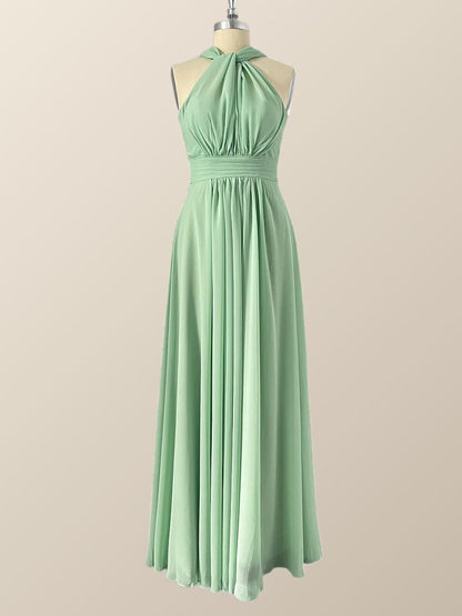 Mint Green Chiffon Convertible Bridesmaid Dress
