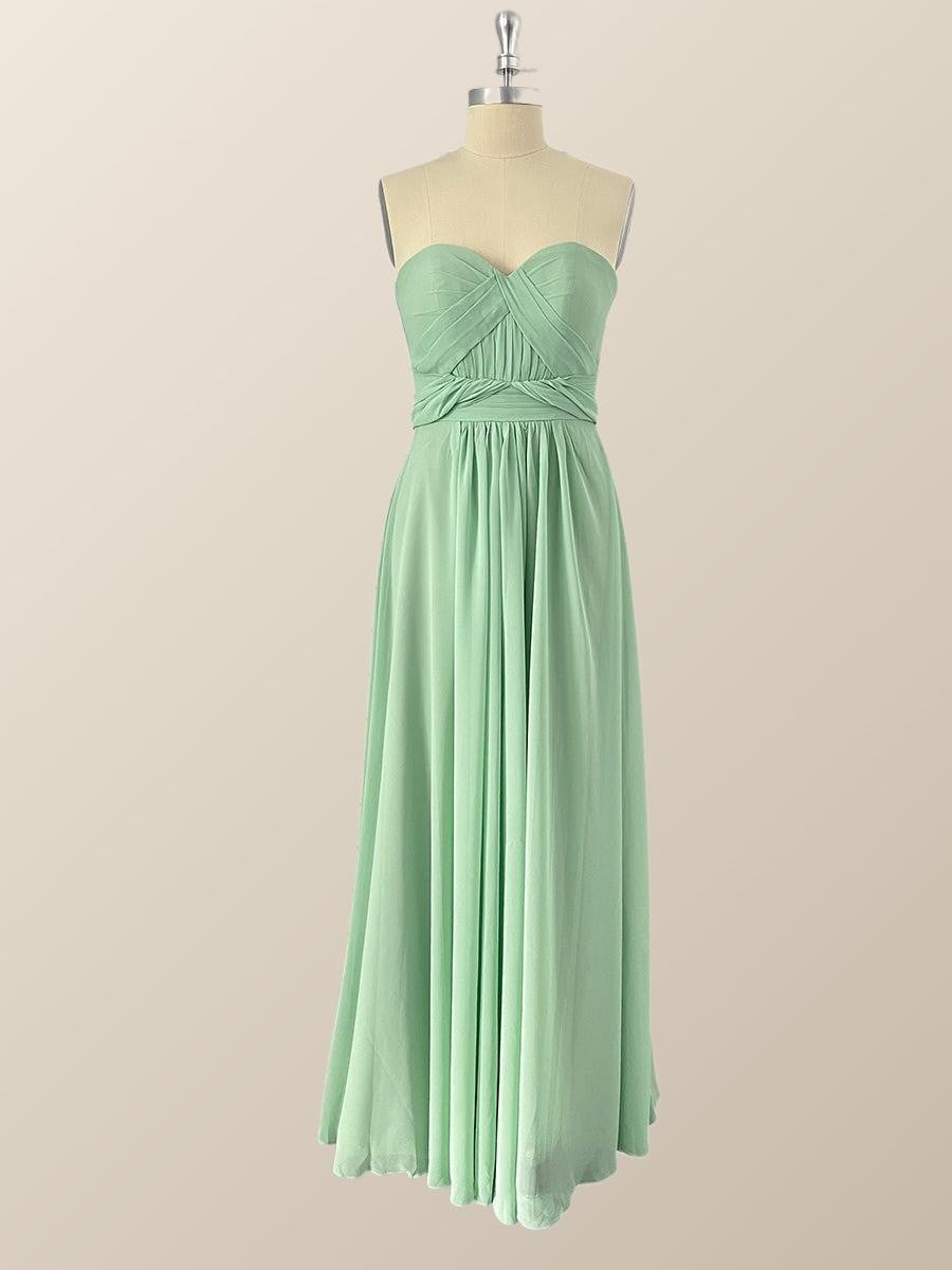 Mint Green Chiffon Convertible Bridesmaid Dress