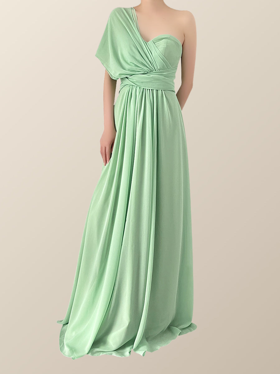 Mint Green Chiffon Convertible Bridesmaid Dress