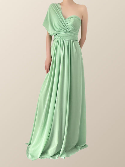 Mint Green Chiffon Convertible Bridesmaid Dress