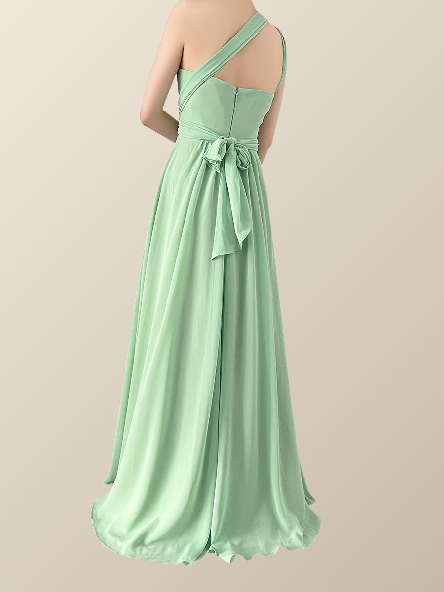 Mint Green Chiffon Convertible Bridesmaid Dress