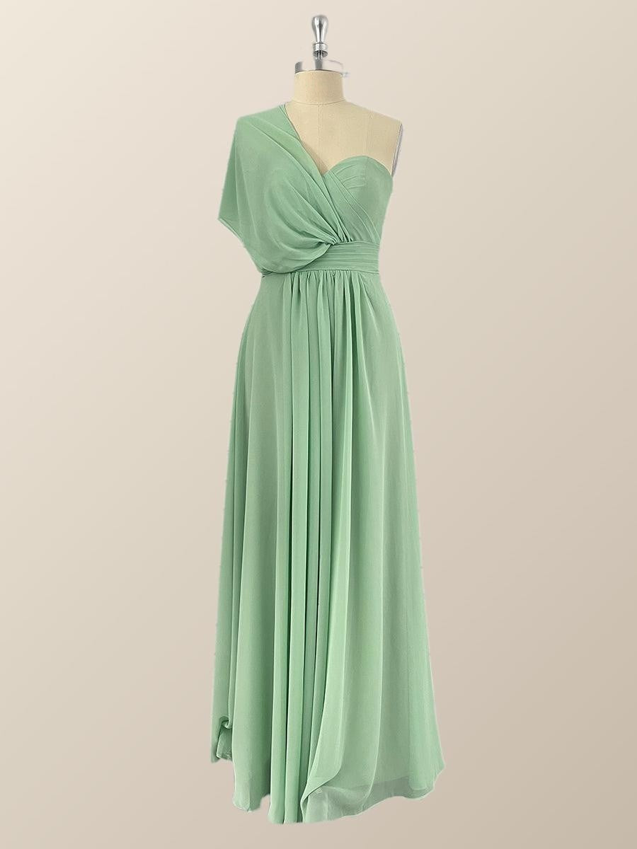 Mint Green Chiffon Convertible Bridesmaid Dress