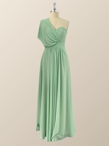 Mint Green Chiffon Convertible Bridesmaid Dress