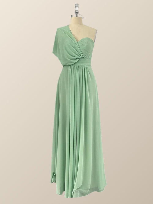 Mint Green Chiffon Convertible Bridesmaid Dress