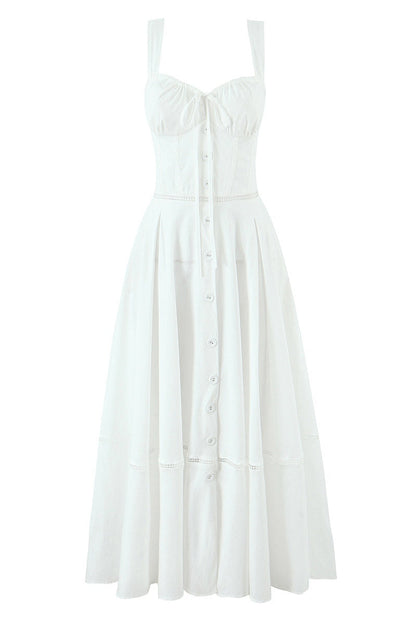 Light Blue Check Pattern A-line Dress