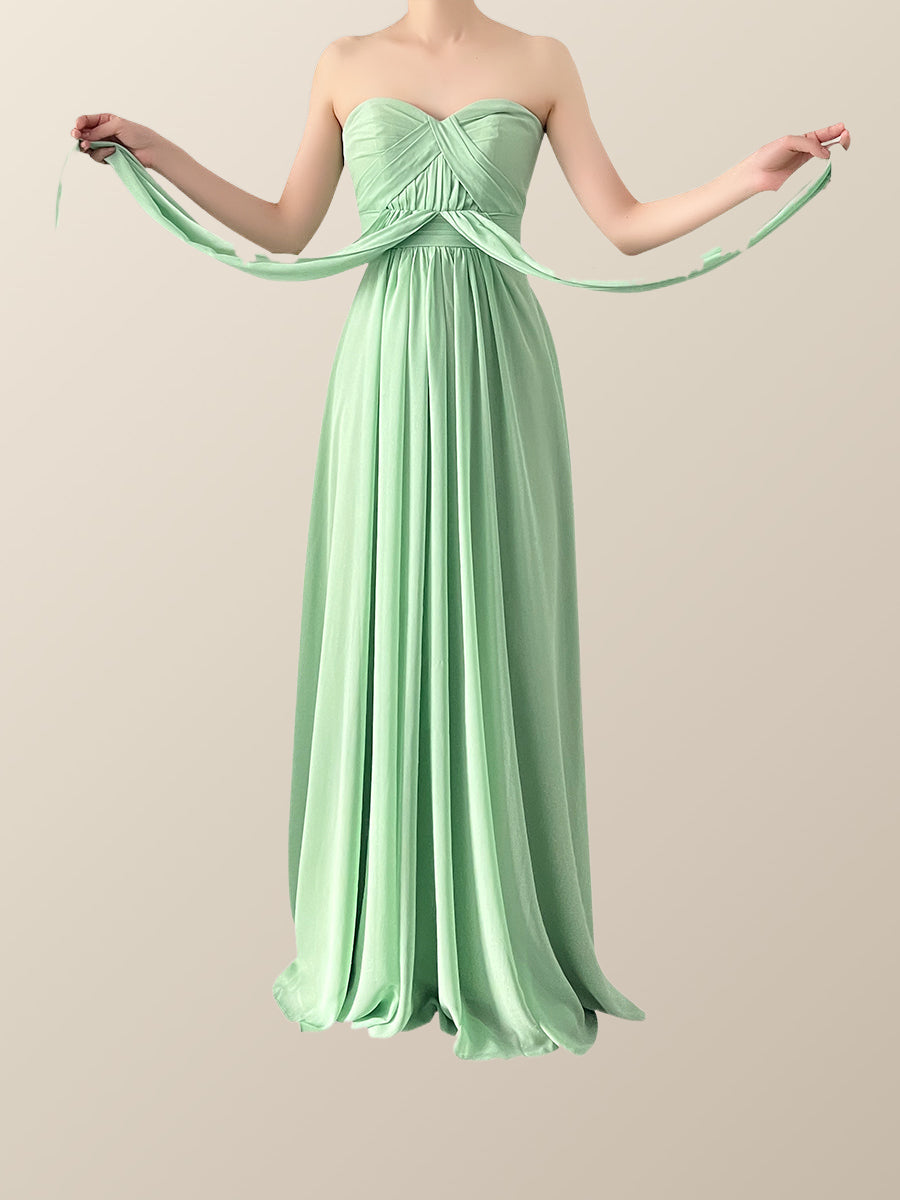 Mint Green Chiffon Convertible Bridesmaid Dress