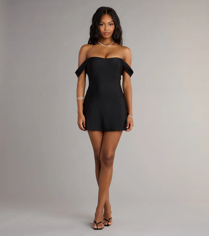Effortless Charm Off-The-Shoulder Mini Dress