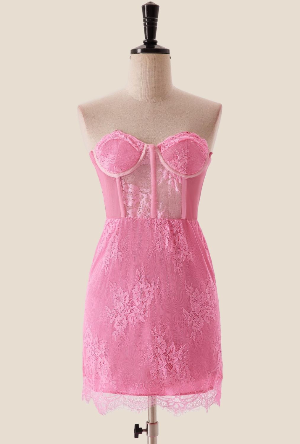 Hot Pink Bustier Ruffles Long Party Dress