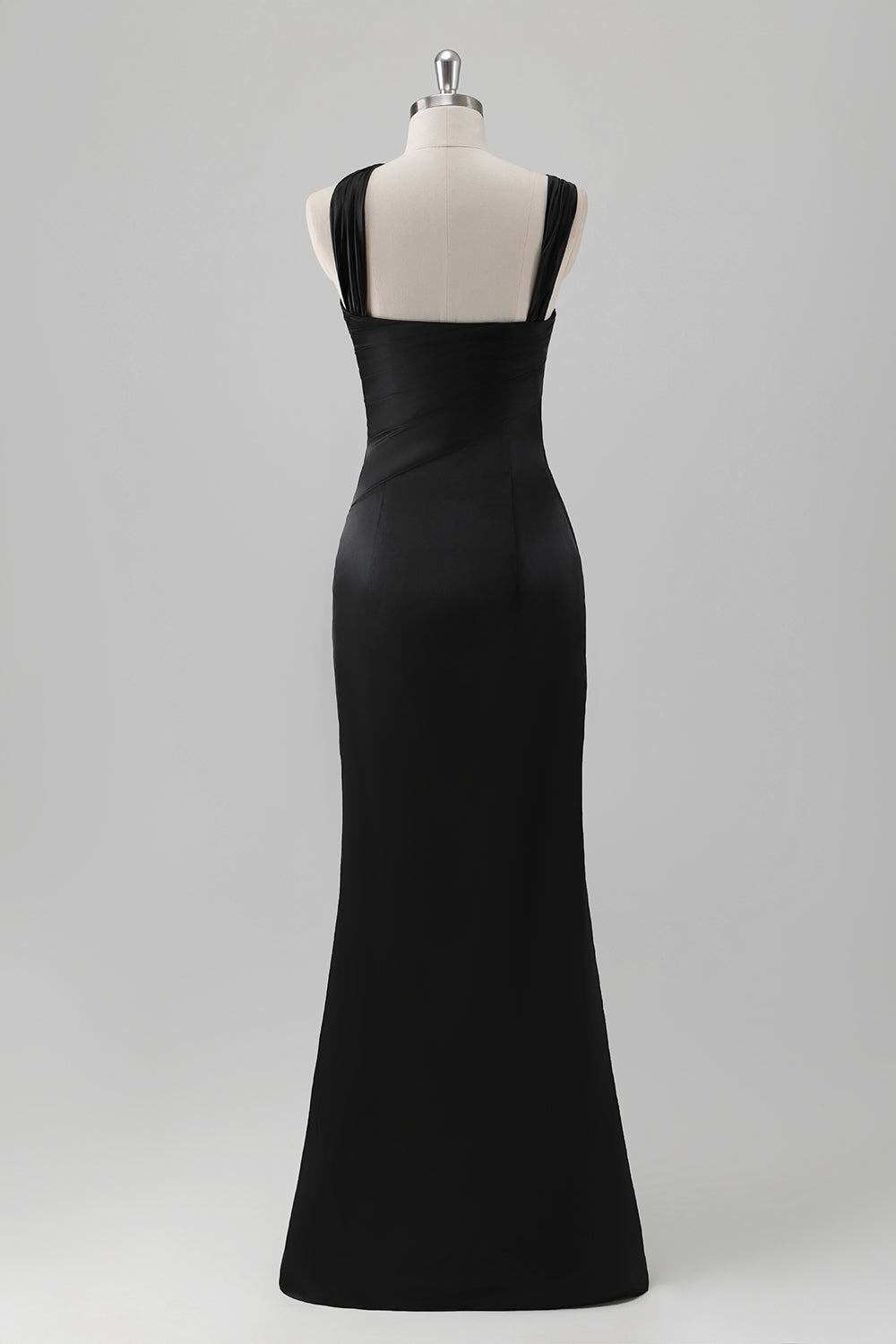 Sky Blue Sheath One Shoulder Long Brideamaid Dress with Slit