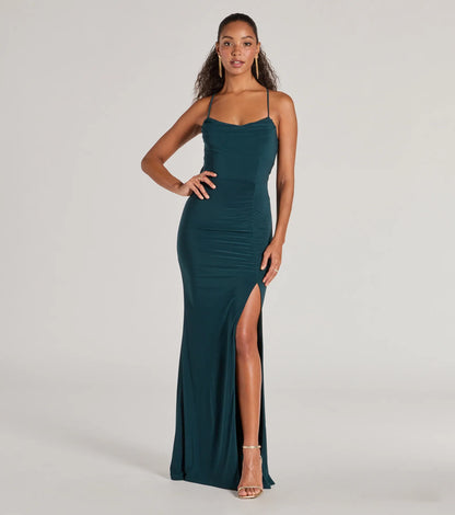Ashley Sleeveless Bow Mermaid Formal Dress