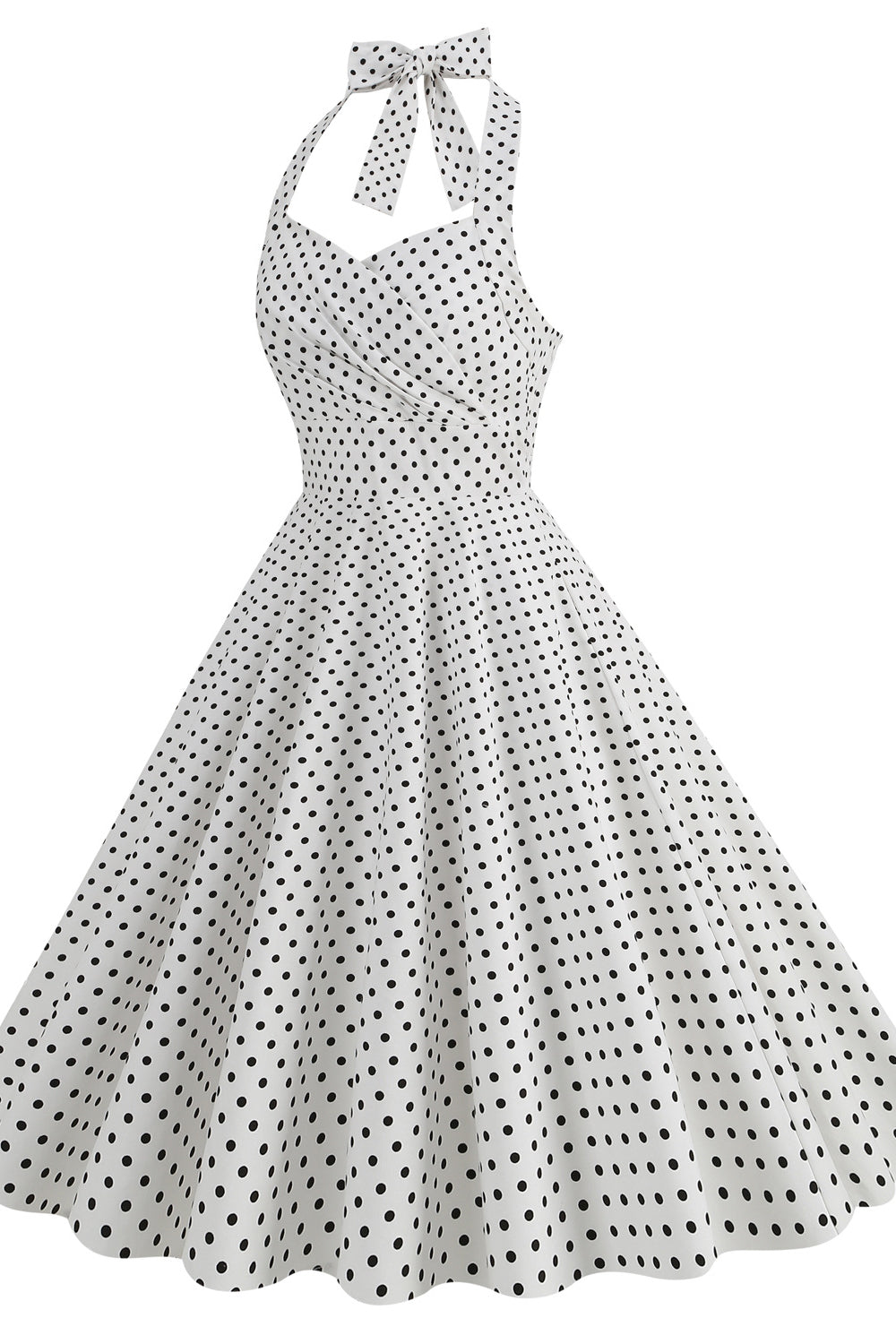 Halter Red Polk Dots Swing Dress