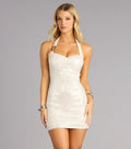 All Eyes On You Sequin Halter Mini Dress