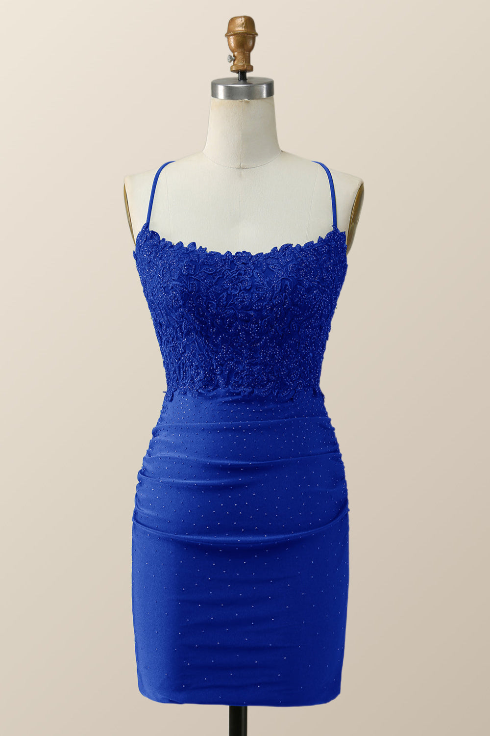 Beaded Dark Green Appliques Bodycon Mini Dress
