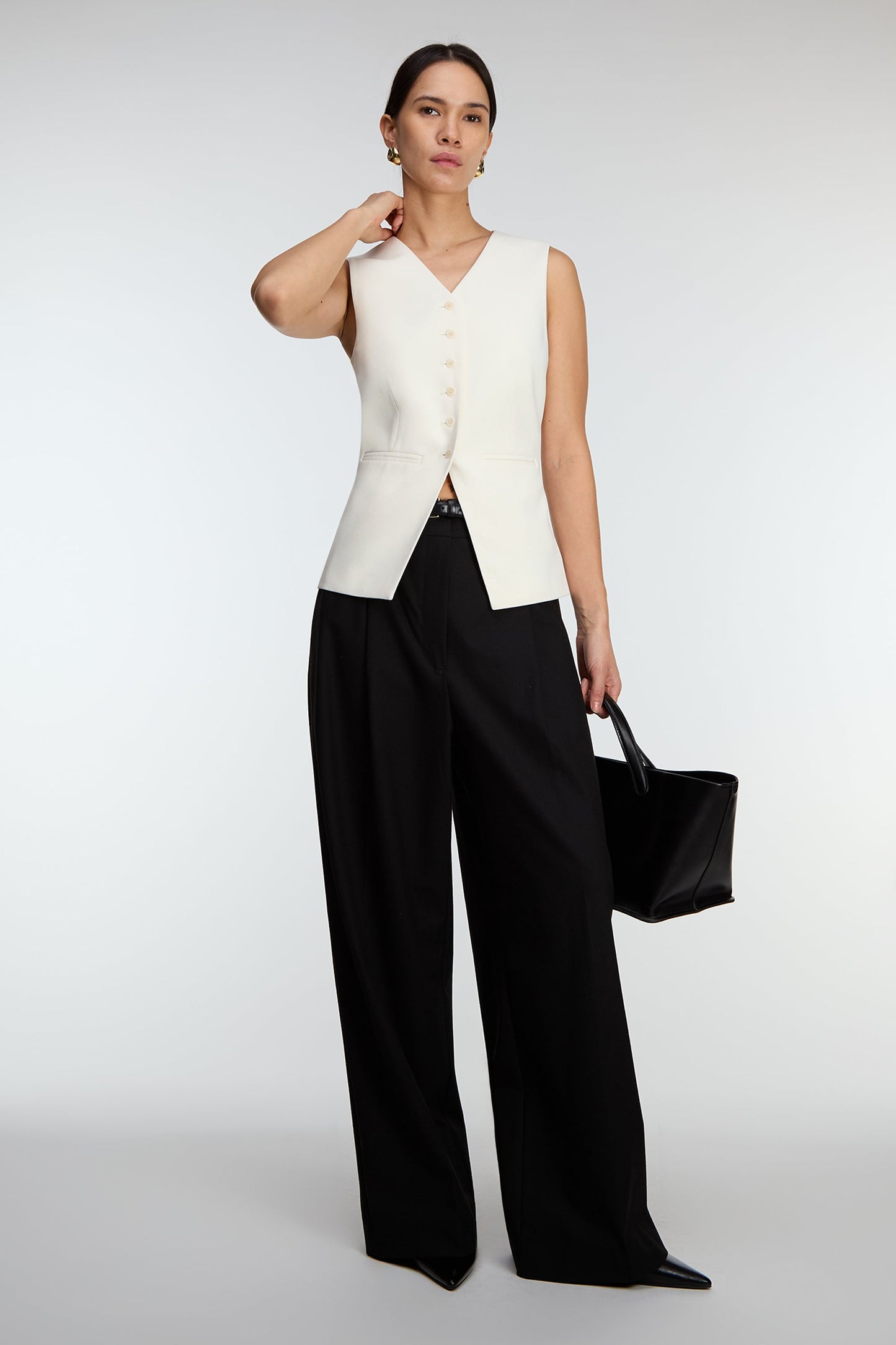 BUTTON FRONT SUITING VEST