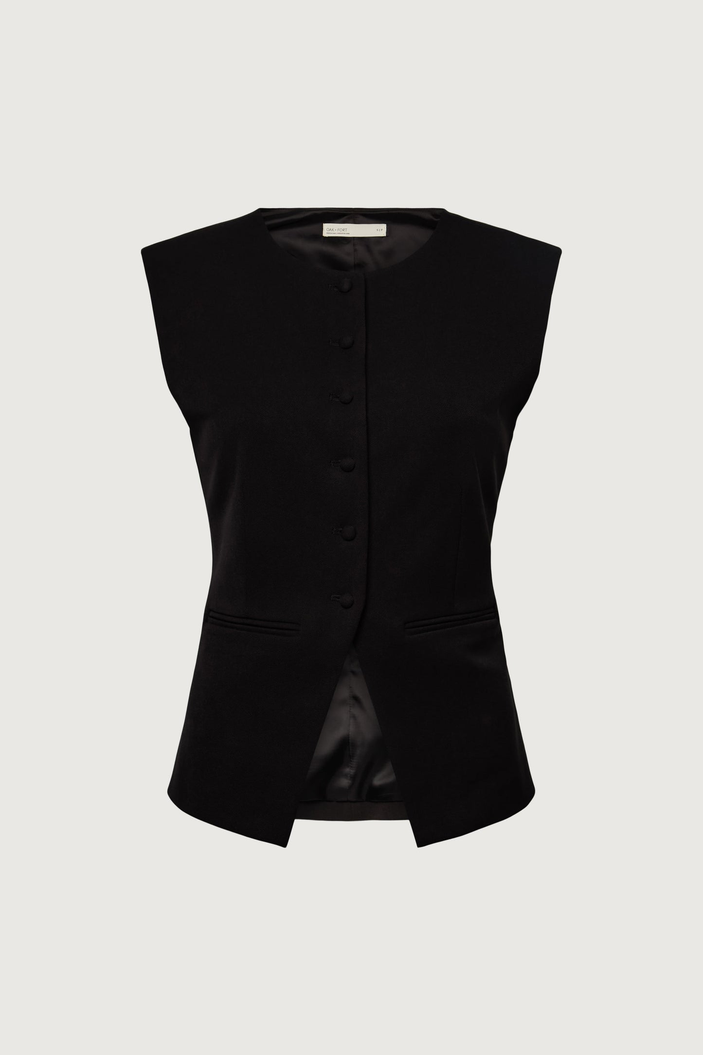HIGH NECKLINE BUTTON UP VEST