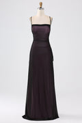 Sheath Spaghetti Straps Bridesmaid Dress With Elasticity