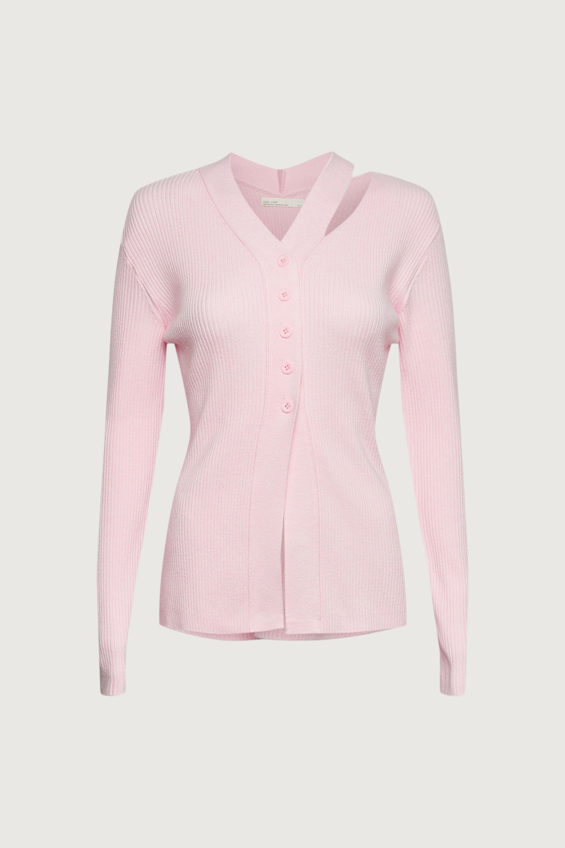 CUT OUT DETAIL BUTTON-FRONT CARDIGAN