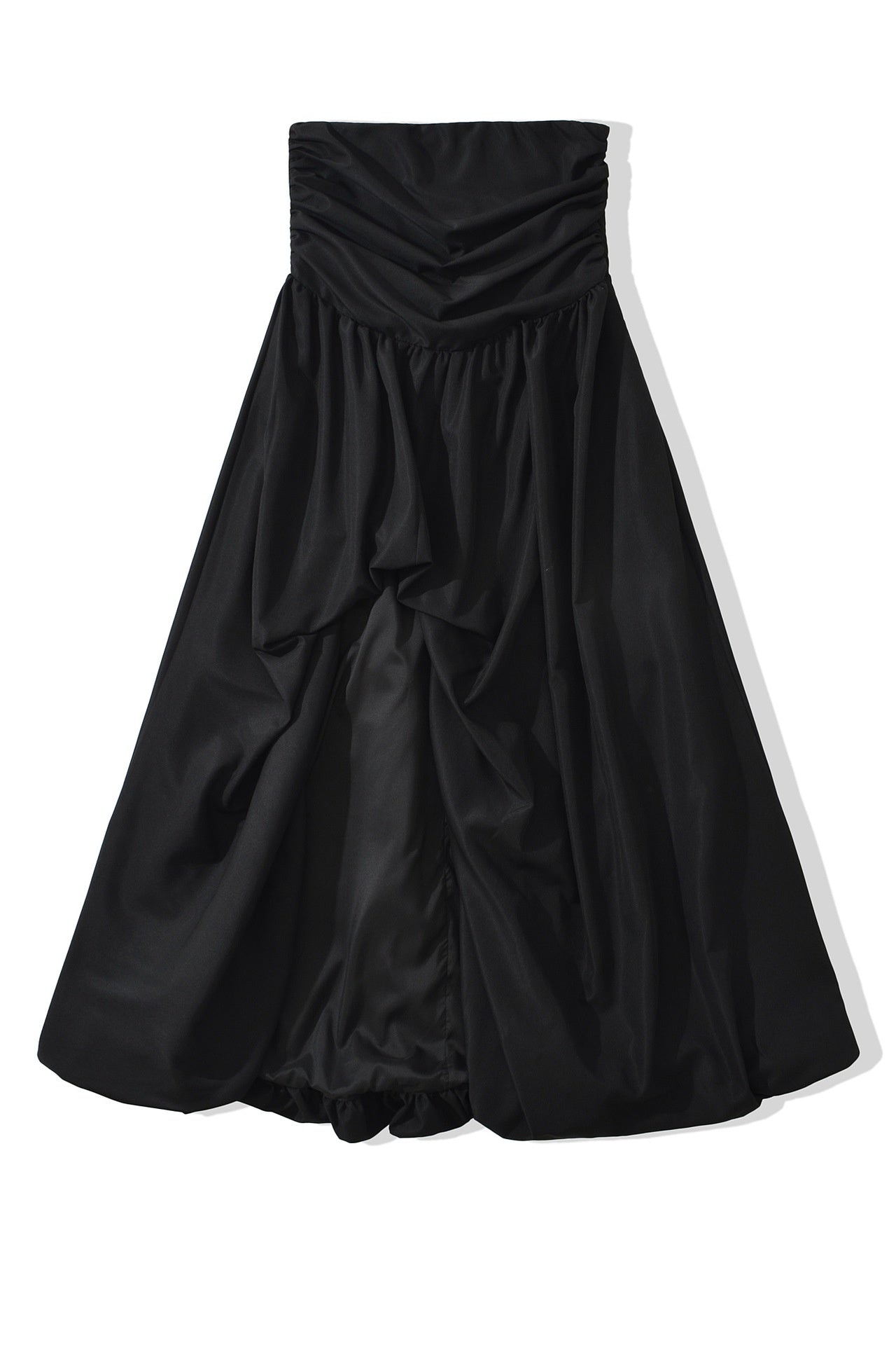 Black Strapless Slit Long Dress