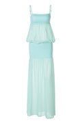 Mint Green Straps Fitted Tiered Dress
