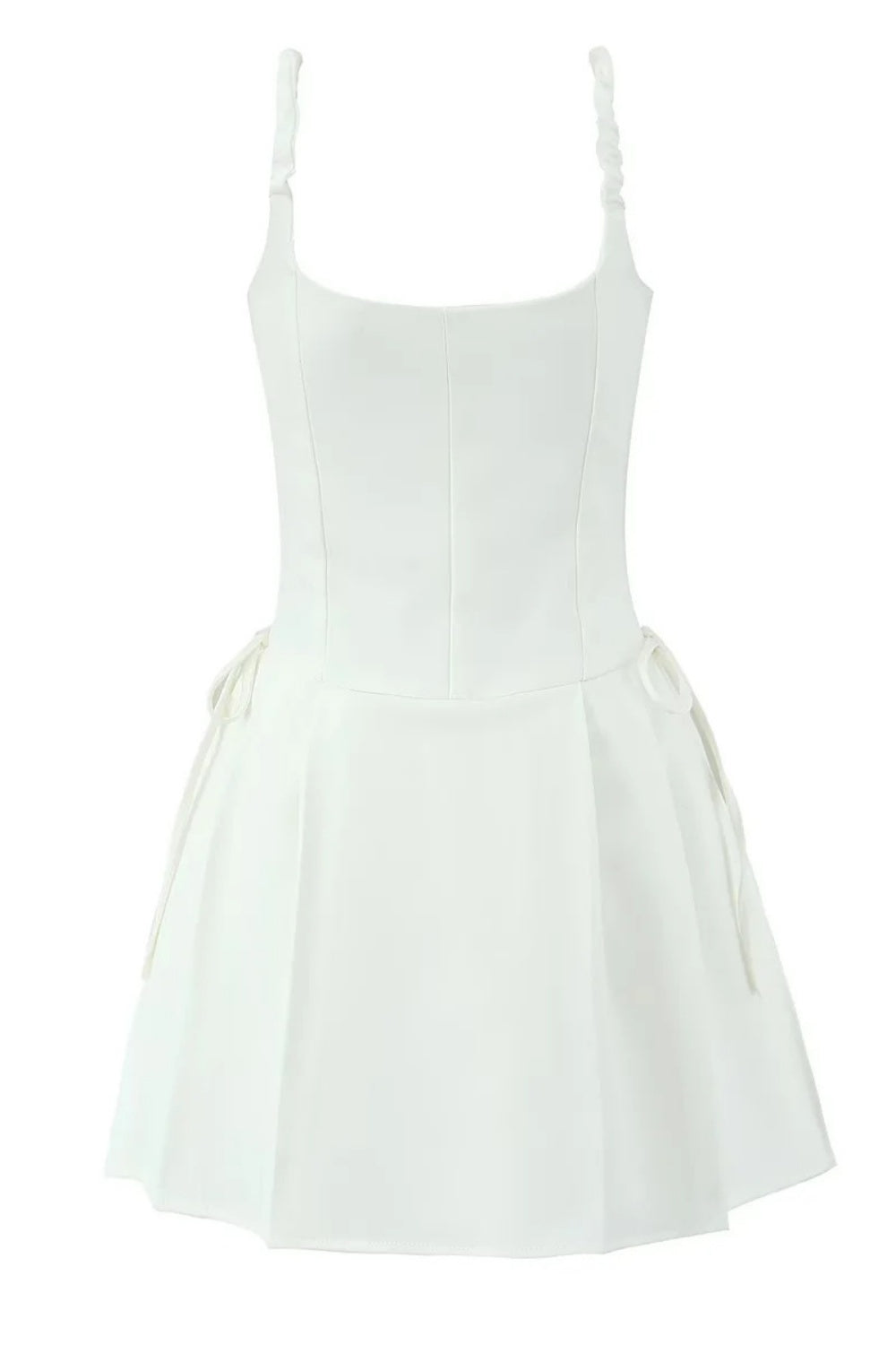 Black Square Lace Neck  Bow Short Dress