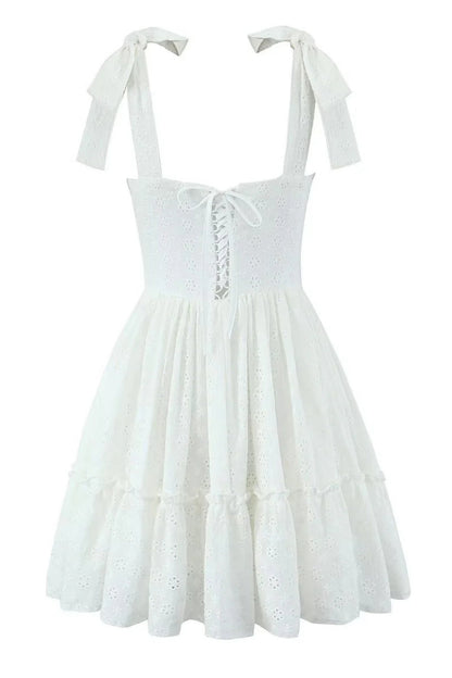 Black Straps Illusion Ruched Lase-up Short Dress