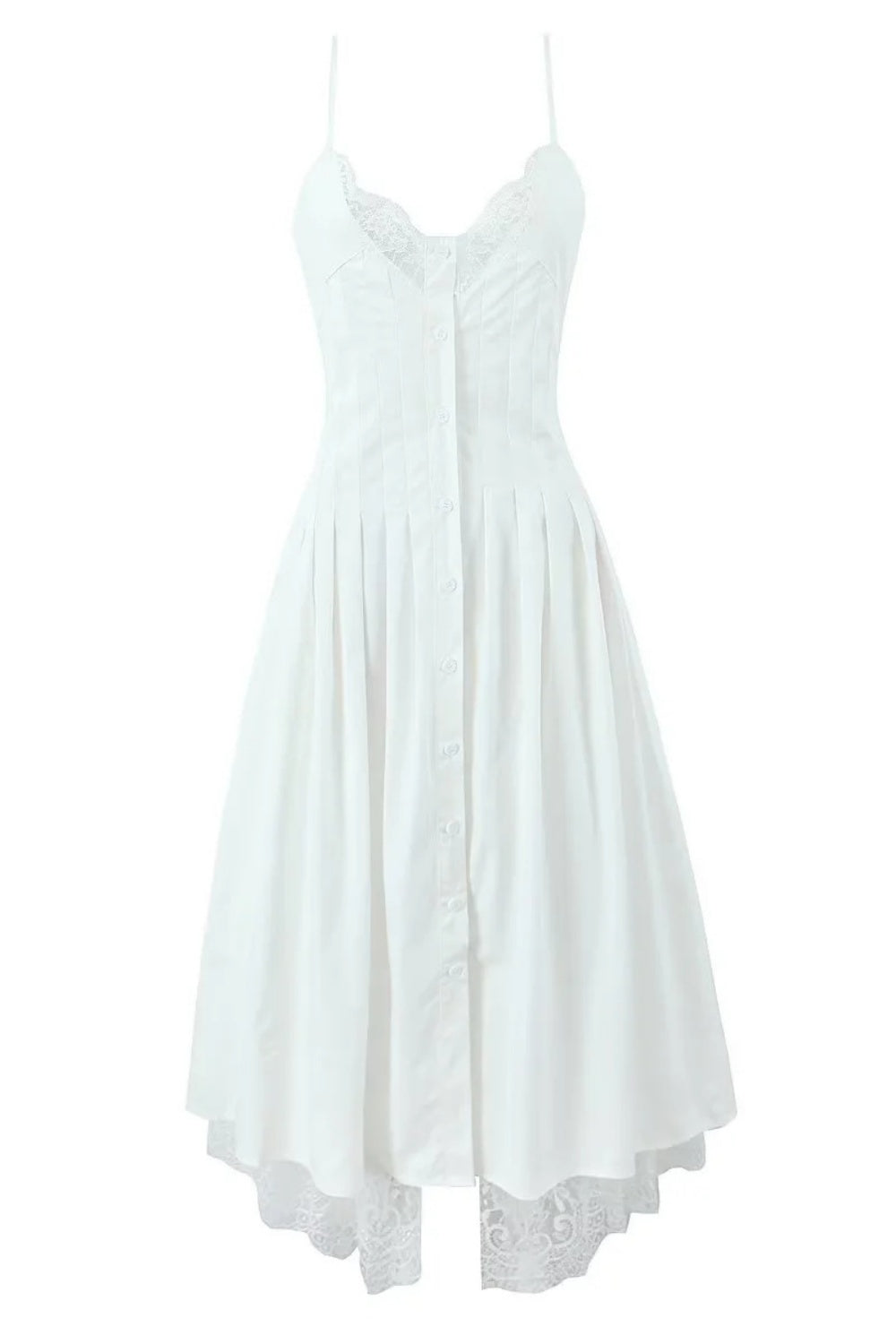 Black Straps Lace Stripe Button Long Party Dress
